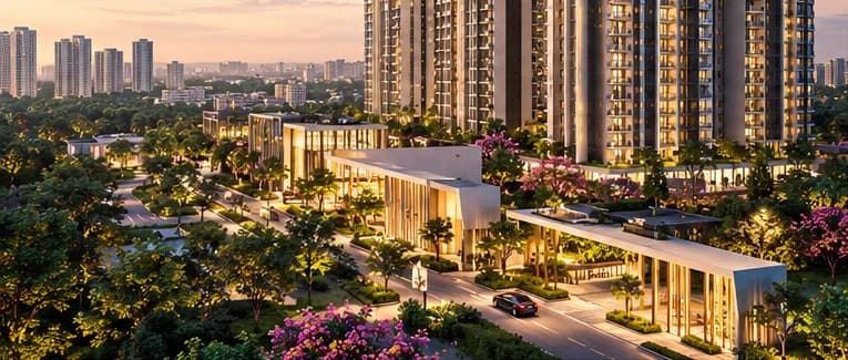 My Home Bangalore landscaped entrance and towers, artist's impression
