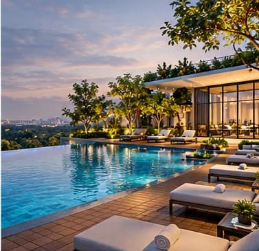 My Home Bangalore infinity pool and deck, artist's impression